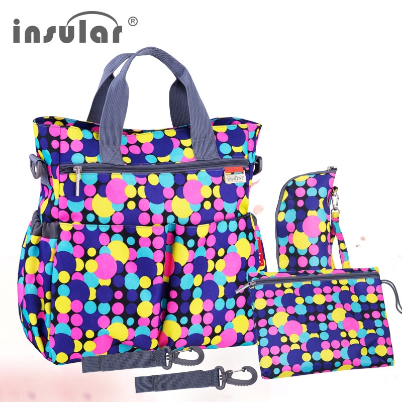 Sac à couches coloré Insular | Sacs de poussette à bretelles, sac à langer étanche pour maman, sacs fourre-tout multifonctions pour maman