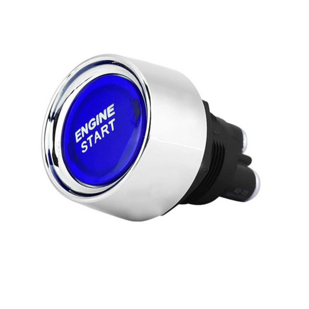 Car Engine Start Stop Switch Button 12V24V Auto Reset LED Switch: Blue