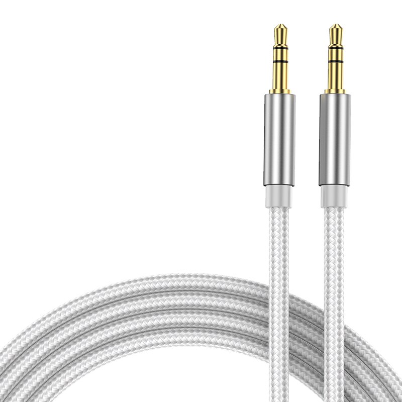 Kebiss AUX Cable Jack 3.5mm Audio Cable 3.5mm Jack Speaker Cable for Samsung Xiaomi JBL Headphones Car AUX Cord Headphone Cable: Silver / 1.5m