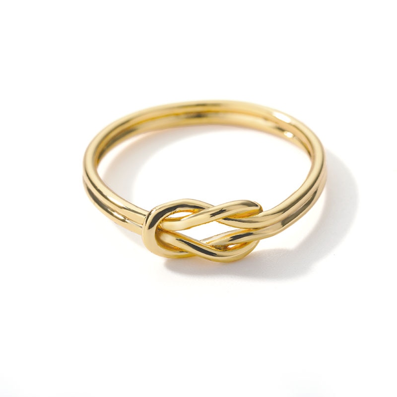 Knoten Unendlichkeit Ringe Für Frauen Mädchen Gold Edelstahl Finger Ring Vintage-Schmuck Anillos Bague Femme: Gold