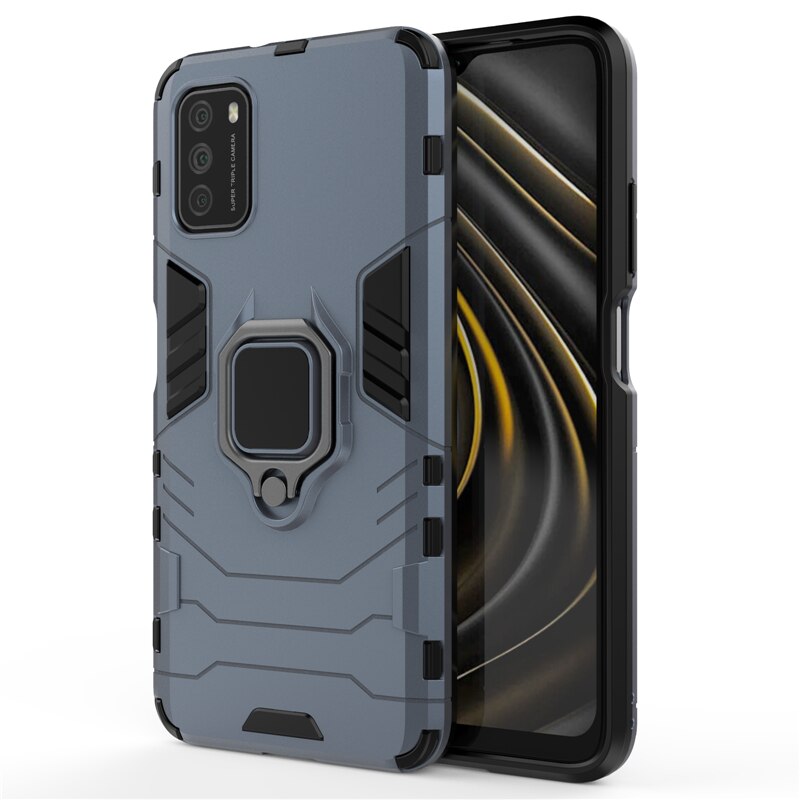 Para xiaomi poco m3 caso armadura suporte de sucção magnética borda cheia capa para xiaomi poco m3 x3 f2 pro caso para xiaomi poco m3 m 3: For Poco F2 Pro / Navyblue