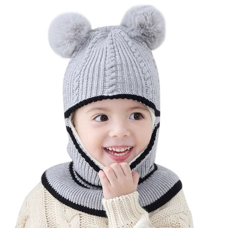 Baby Toddler Winter Warm Monkey Beanie Hat Earflap Knitted Cap Girl Boy Kids Children's ear knit cap