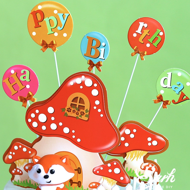 Sika-décoration de gâteau cerf Lion chouette champignons | Décoration de fête d'anniversaire, ours Animal réception pour bébé, fournitures de pâtisserie pour enfant, d'amour de mariage