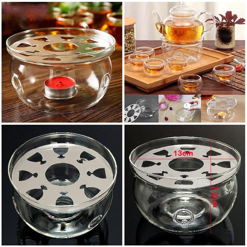 Clear Glas Hittebestendige Ronde Theepot Warmer Heater Base Kaars Houder Voor Thuis Keuken Accessoires El
