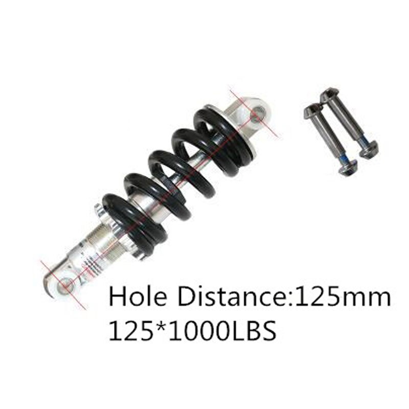 Folding Bike Mountain Bike Rear Shocks 100/125/135/150mm*1000LBS Spring Shock Absorbers BZR002: 125mm