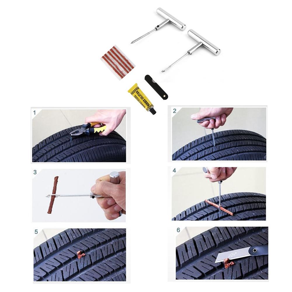 Useful Automobile Bike Tubeless Tire Repair Kit Tyre Puncture Car Tire Plug Repair Garage Tool Kit Accessories Set