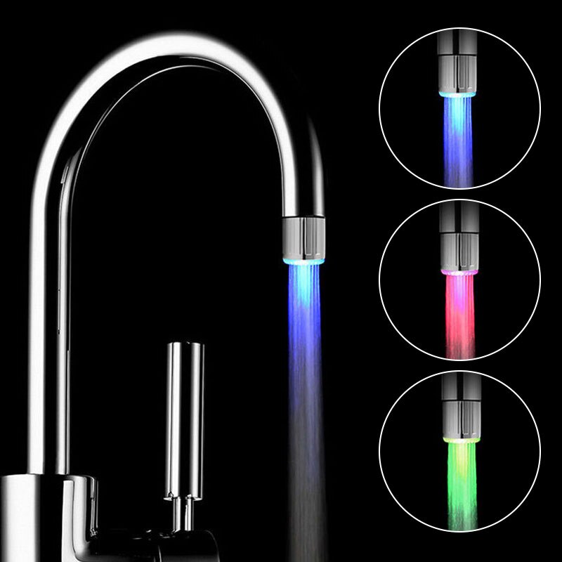 7 kleurrijke Tap Nozzle LED Light Kraan Water Douche LED Kraan Licht Veranderende Kleuren TE Tap Kranen