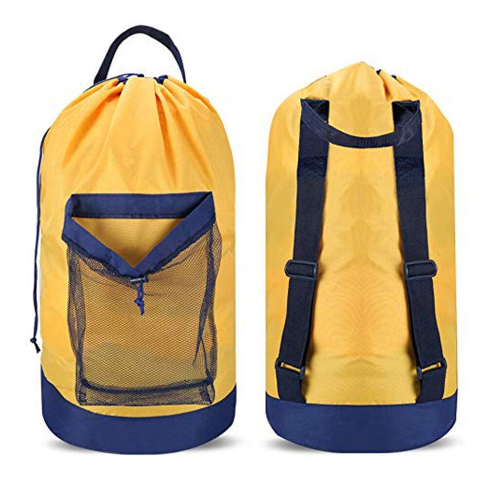 Waszak Mesh Pocket Nylon Rugzak Kleding Wasmand Tas Met Trekkoord Sluiting Voor College Reizen Wasserette
