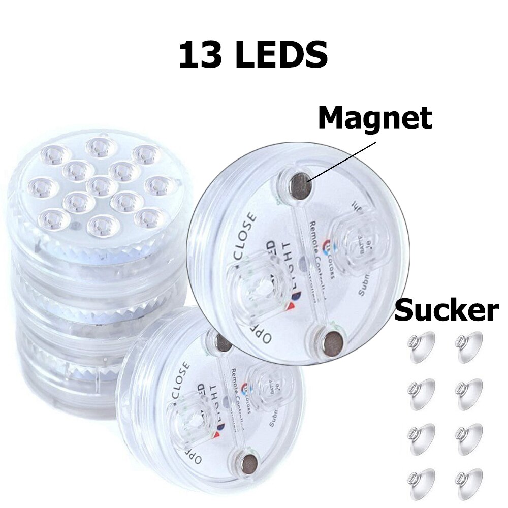 10/ 13 Led Remote Controlled Submersible RGB Light Outdoor Night Lamp Garden Party Decoration Battery Operated Underwater Vase