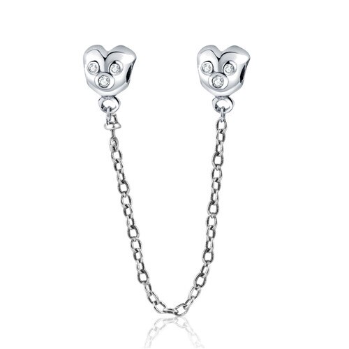 100% 925 Sterling Silver Classic Heart-shaped Bow Crown Ladies Charm DIY Bracelet Accessories Jewelry