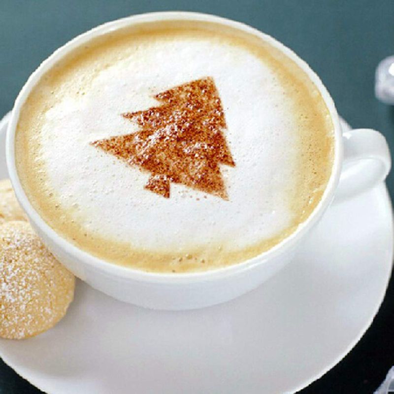 Diverse thema's 16 stuks koffiesjablonen, matte transparante koffiedecoratiesjabloon kunstsjablonen voor latte cappuccino koffie fo