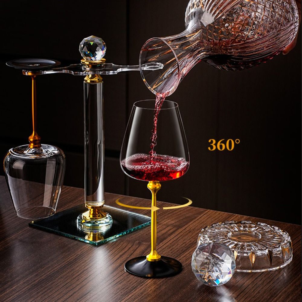 Copas de vino de cristal giratorias transparentes únicas, soporte ergonómico de 500ml, copa de cristal, Base gruesa, decantador de vino, copa de cristal para cócteles
