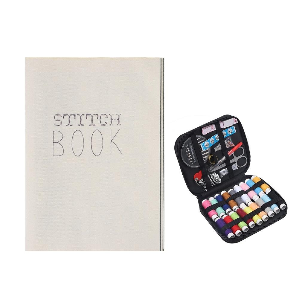 Imitation linen DIY Stitch Book With Embroidery Stitch Name Enhance Your Crafting Skills Embroidery Stitch Book Portable: Dark Khaki