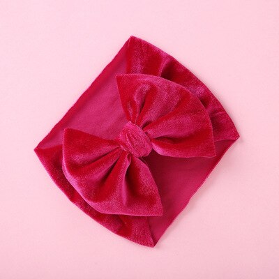 Sammet baby pannband turban stor pilbåge baby flicka pannband för nyfödd rosett hårband barn barn huvud inpackning hårtillbehör: 7