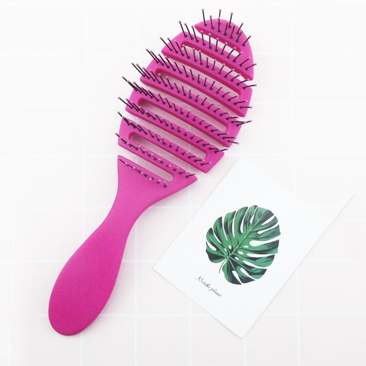 wet brush Comb tool barber Hair Brush Hair Styling Tools Anti Tangled Anti-static Head Massage Hairbrush Magic Comb: Pink