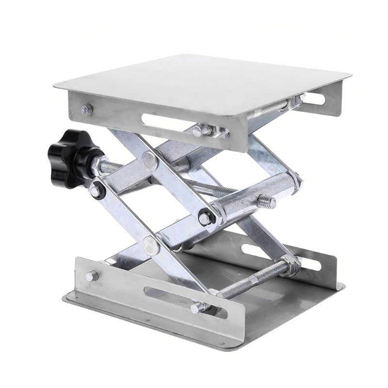 Laboratorie løfteplatform stativ saks jack bænk løfter bord lab 100 x 100mm rustfrit stål til videnskabeligt eksperiment