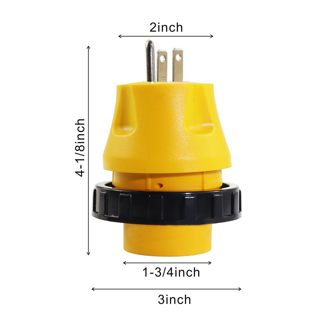 RV Electrical Locking Adapter 15A Male to 30A Female 125V Twist Lock Power Cord Plug Connector for Boat Marine