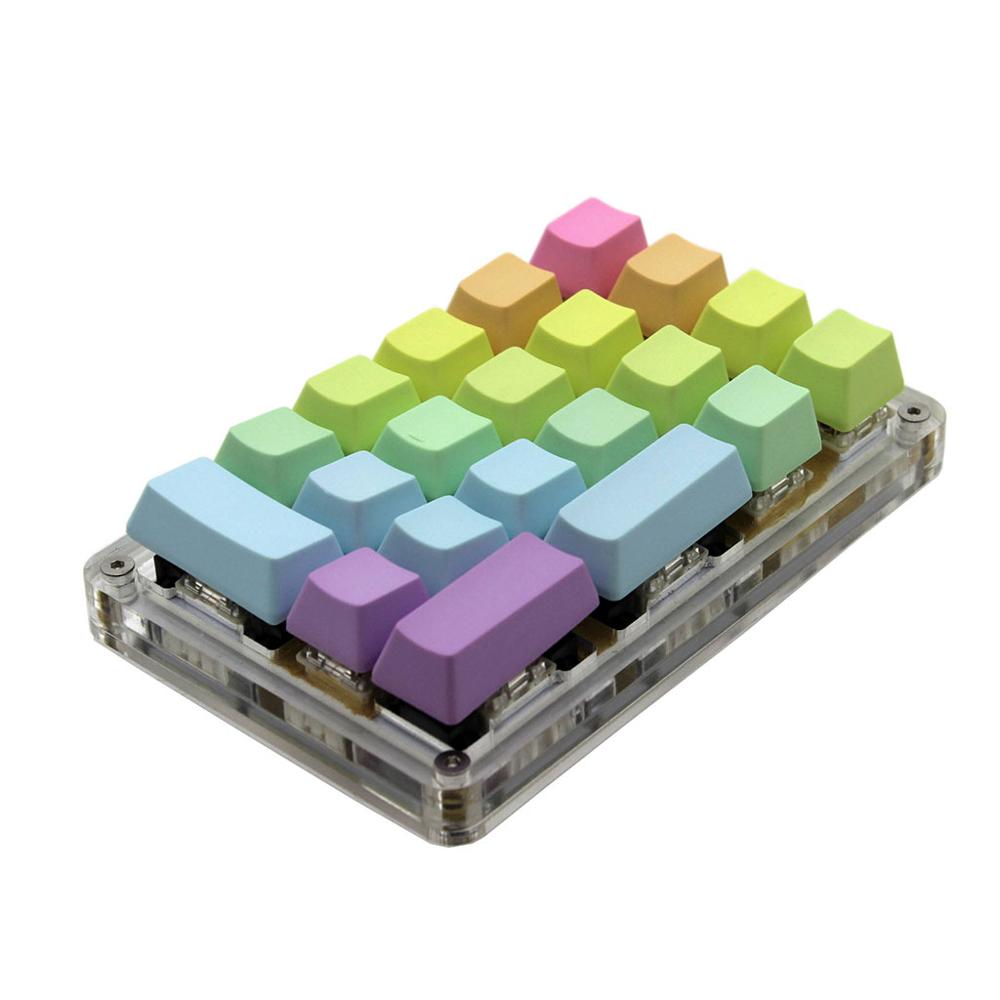 21 Key YMDK Side-printed Blank Top-printed Thick PBT ABS Keycap For MX Switches Mechanical Keyboard Numpad (ONLY KEYCAP): Rainbow / Top printed