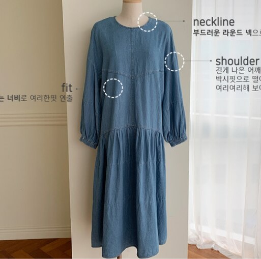 SuperAen luźna na co dzień długa obcisła solidna latarnia rękaw w połowie łydki sukienki damskie