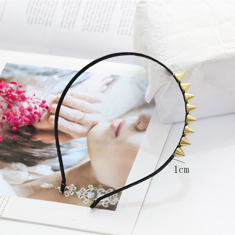 1PC Cool Metal Headband Spike Rivets Studded Band Party Punk Hair Clips Gothic style Hair Accessories