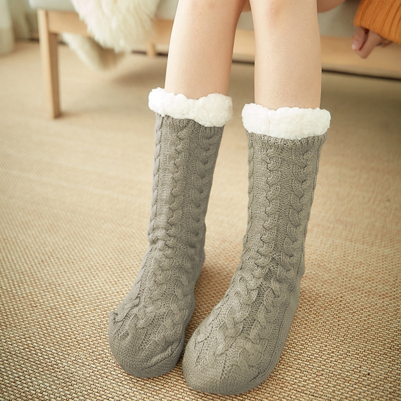 Lanshulan frauen Winter Socken Kanada-30 Grad Widerstehen Kalten männer Wolle Socken Für Mädchen Jungen Verdicken Socken Boden Warme: light grey