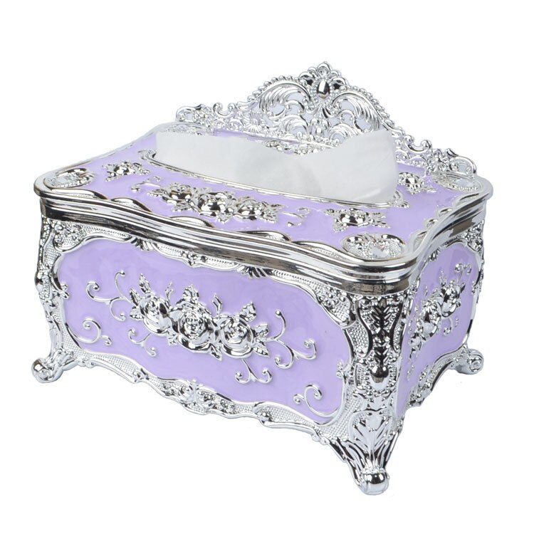 Gouden tissueboxhoes, universele chique servethouder, hotel, woonaccessoires, organizer: Paars