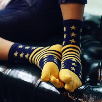Automne et hiver hommes garçons doux couleur dessin animé cinq doigts orteil chaussettes hommes coton chaussettes hommes chaussettes: 2