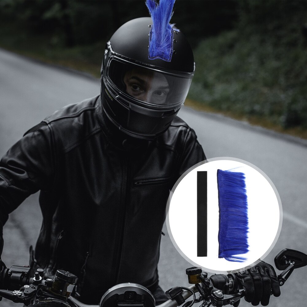 Hjelm hanekam hjelm mohawk decor motorcykel hjelm tilbehør: Blå