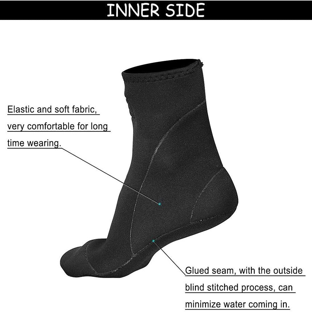 Water Booties 3mm Neoprene Socks Beach Volleyball Sand Soccer Diving Swimming Surfing Snorkeling Fishing Wading Kayaking Rafting