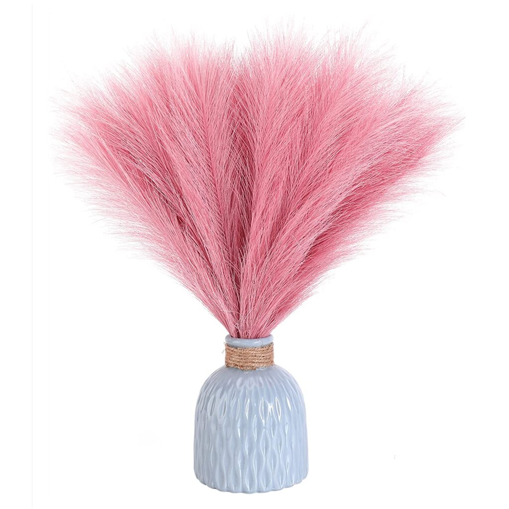 Faux Pampas Grass 17''/44cm Short Pampas Grass for Boho Home Office Decoration Artificial Reed for Floral Arrangement Vase Fills