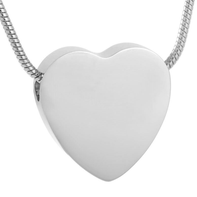 8384 Stainless Steel Blank Heart Charm Jewelry Pendant for Women Keepsake Urn Ashes Cremation Necklace