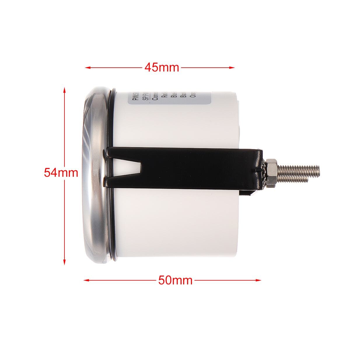 52mm 0-190ohms Marine Water Level Gauge Stainless Steel Boat Water Tank Level Indicator Gauge Tool White/Black Durable