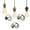 Vintage retro  e27 skrue loft vedhæng lys pvc fleksibel pendel holder belysning montering med loftplade 1m lampe