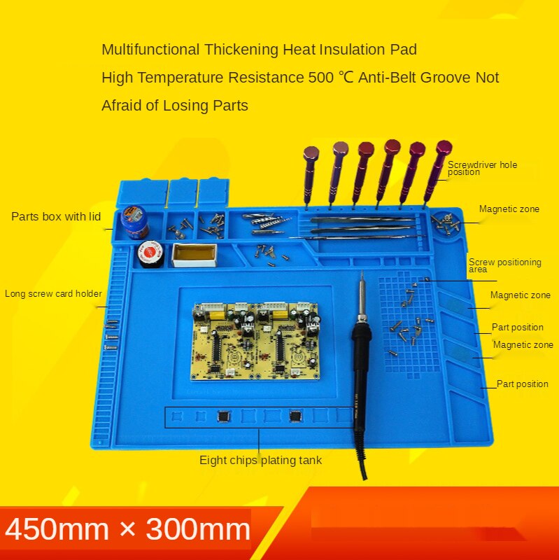 ESD Heat Insulation Soldering Working Mat With magnet Silicone insulation pad High temperature resistance welding Working Mat