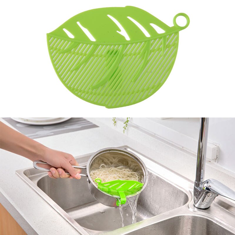 Spill-proof Kitchenware Pots Round Mouth Edge Deflector Silicone Liquid Diversion Nozzle Soup Pot Kitchen Gadget: green 10.5x14.5cm