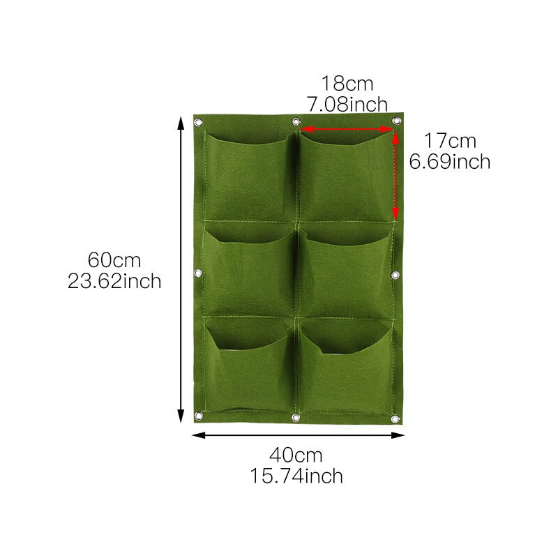 Tenture murale sacs de plantation 2/3/4/6/9 poches vert sac de culture jardinière verticale jardin potager vivant sac de jardin fournitures pour la maison: A4 6grids