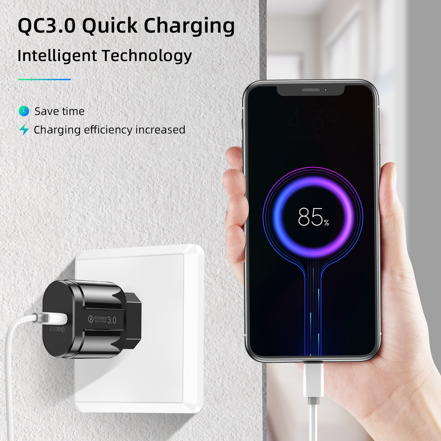 GTWIN 18W Quick Charge QC 3.0 USB Charger For Mobile Phone Adapter EU US Plug Wall Charger QC3.0 Fast Charging 3A Universal