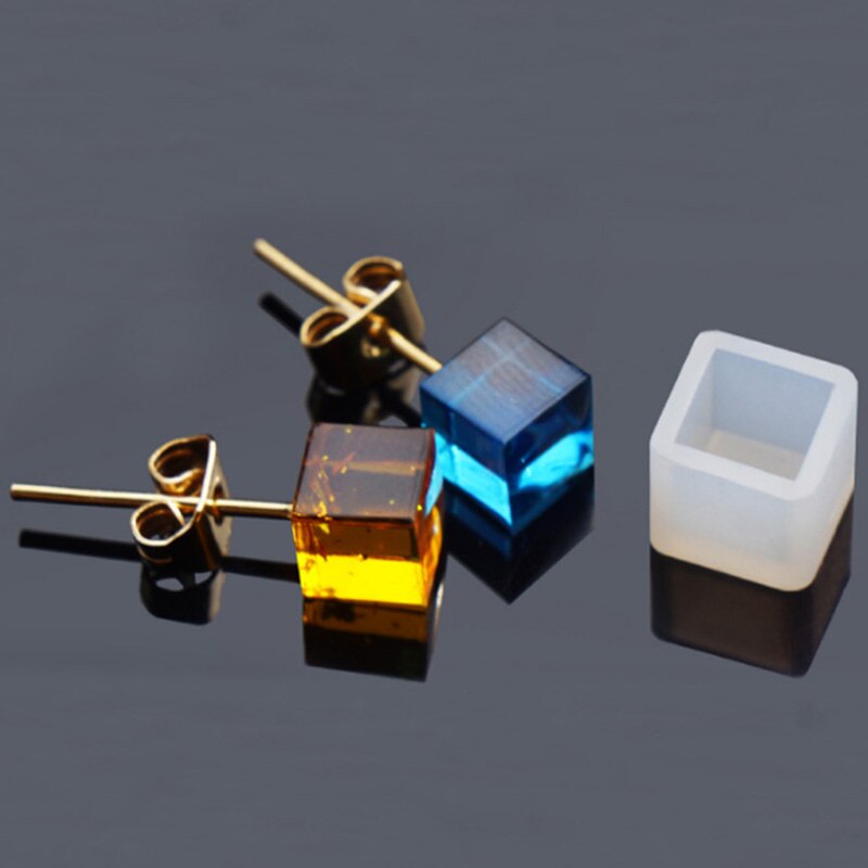 4 stuks/set siliconen hars mal kat dier mal sieraden maken vierkante zeshoek mal wit voor het maken van oorbellen