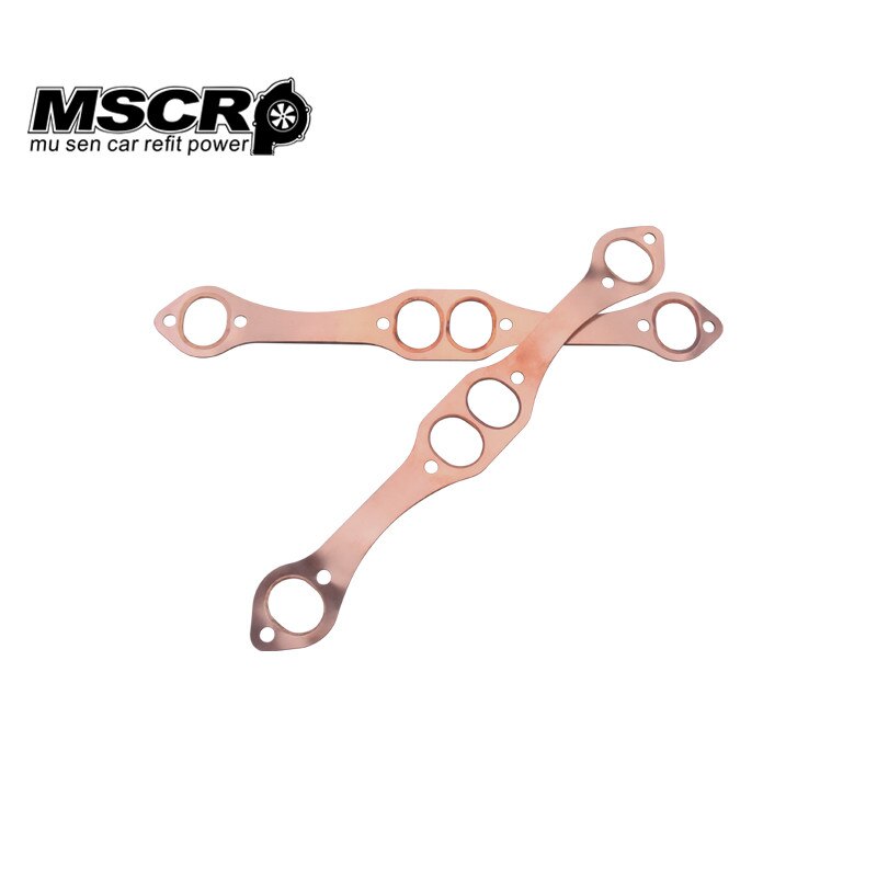 Oval Port Copper Header Exhaust Gaskets Chevy SB 327 305 350 383 Reusable