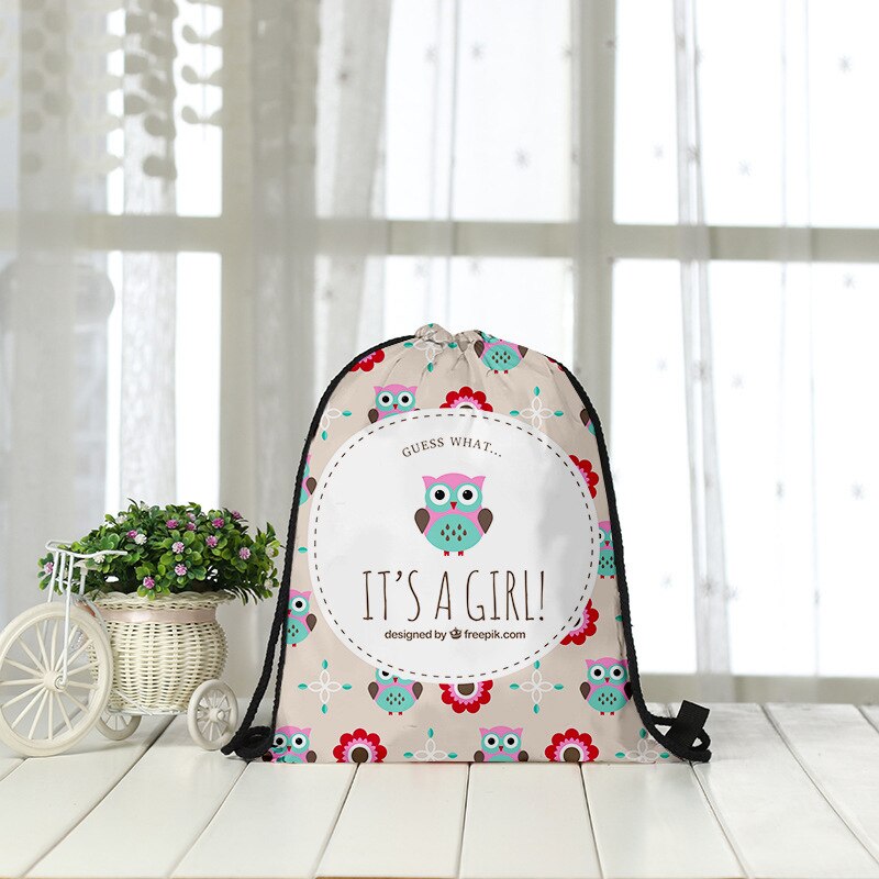 Rugzak tas kat winkelen ontvangst touw 3d digitale print bundel tas trekkoord tas dames heren mode: Ymx -3