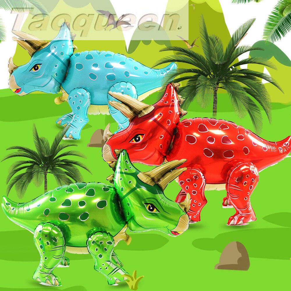 Chapeau de dessin animé grand 4D marche dinosaure feuille ballons décorations de fête d'anniversaire enfants babyrain sexe révéler dinosaure fête chapeau