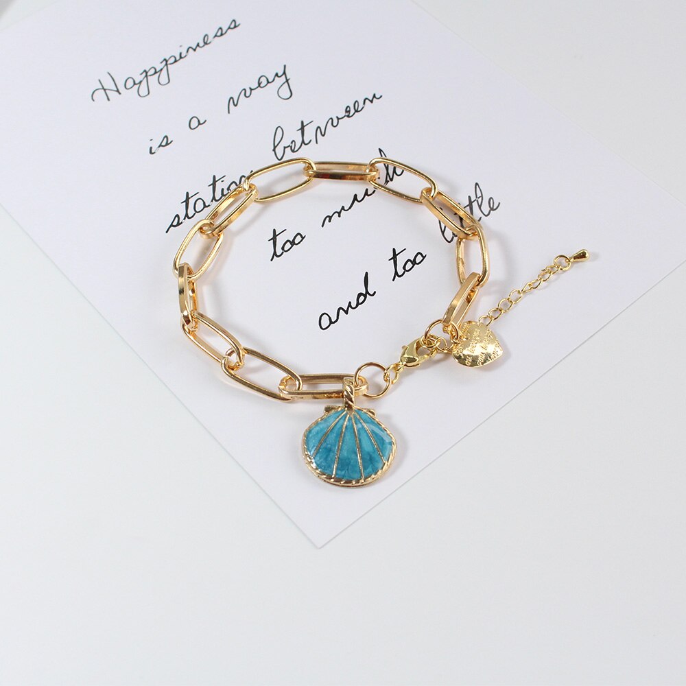 style personality retro gold plated human like pearl bracelet ocean wind gold thick bead chain bracelet Jewelry woman