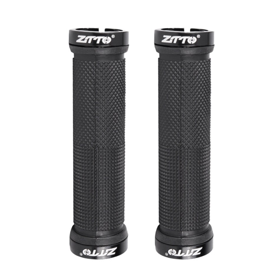 ZTTO 1Pair Cycling Lockable Handle Grip Anti Slip Grips For MTB Folding Bike Handlebar Bicycle Parts AG-16 Alloy + Rubber: Black
