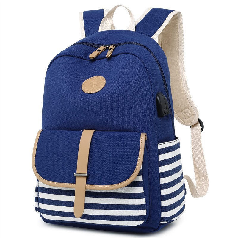 Vrouwen Rugzak Canvas Leather Reizen Schoudertas Stijlvolle Schooltas Meisje Multifunctionele School Rugzak Voor Vrouwen 2 Stuks