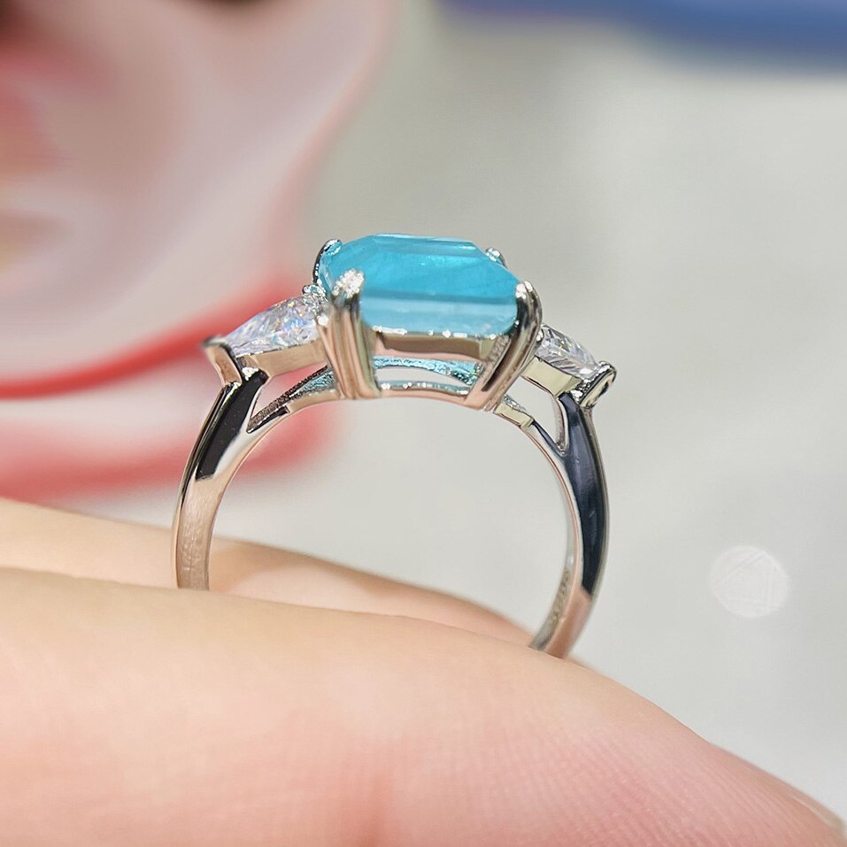 Charme Luxus 925 Sterling silber Turmalin Finger Ringe Für Frauen Grün Ring Damen Schmuck Zubehör Neue Schmuckstück