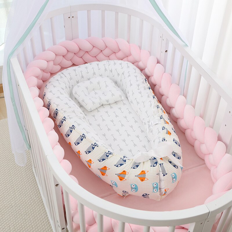 Portable Baby Crib Baby Bed Portable Newborns Bed Cot Baby Nest Cotton Children's Bed Portable Crib Folding Bed for Newborns: 7