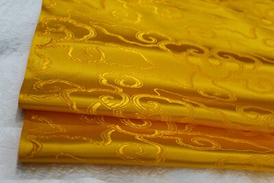 CF420 1yard Solid Clouds Brocade Fabrics Chinese Silk Brocade Jacquard Fabric For Chinese Dress For Adults Chinese Style Cushion: golden