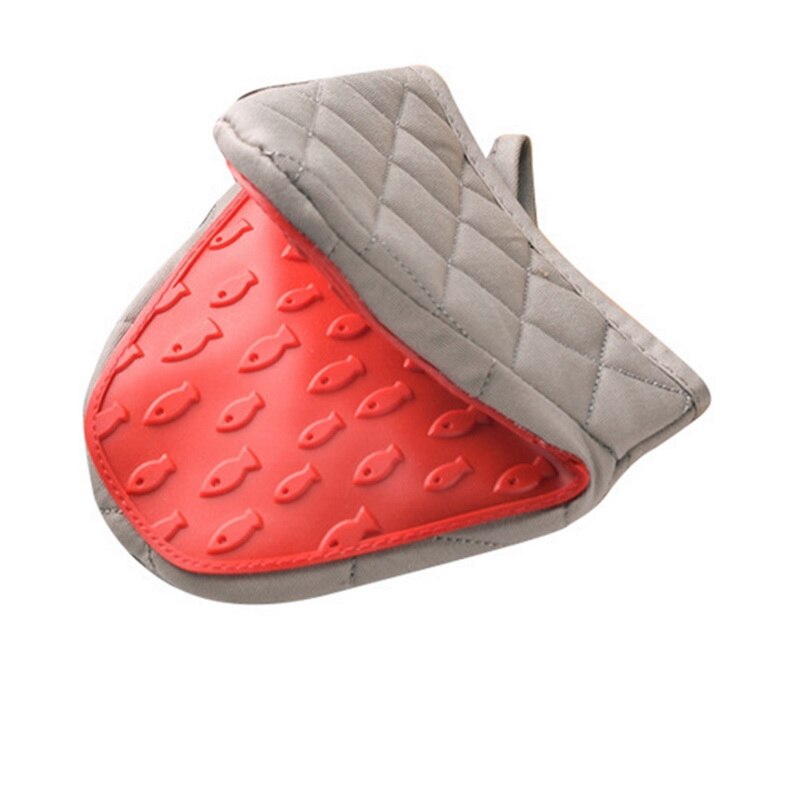 Gants de cuisine en Silicone Anti-brûlure, mitaines, maniques, plateau, plat, bol, pince à main, outils de cuisine: Red