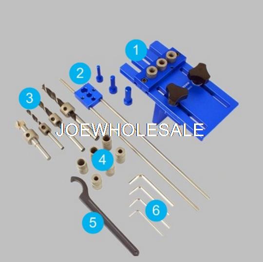 Woodworking tool,DIY Woodworking Joinery High Precision Dowel Jigs Kit,3 in 1 Drilling locator,08450A drilling guide kit