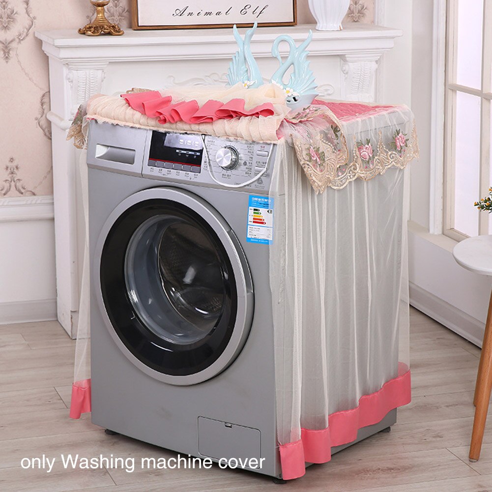 Protection Accessories Dryer Full Washable Waterproof Multifunctional Decorative Home Lace Solid Anti Dust Washing Machine Cover